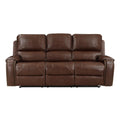  Manufacturer Color_Brown -- Homelegance Newnan Reclining Leather Look Sofa IMAGE 1