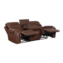  Manufacturer Color_Brown -- Homelegance Newnan Reclining Leather Look Sofa IMAGE 5