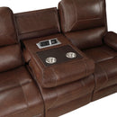  Manufacturer Color_Brown -- Homelegance Newnan Reclining Leather Look Sofa IMAGE 6