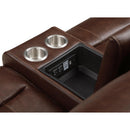  Manufacturer Color_Brown -- Homelegance Newnan Reclining Leather Look Loveseat with Console IMAGE 6