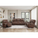  Manufacturer Color_Brown -- Homelegance Newnan Reclining Leather Look Loveseat with Console IMAGE 8