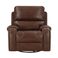  Manufacturer Color_Brown -- Homelegance Newnan Swivel Glider Leather Look Recliner IMAGE 1