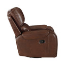  Manufacturer Color_Brown -- Homelegance Newnan Swivel Glider Leather Look Recliner IMAGE 3