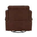 Manufacturer Color_Brown -- Homelegance Newnan Swivel Glider Leather Look Recliner IMAGE 4
