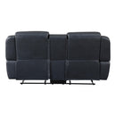  Manufacturer Color_Blue -- Homelegance Littleton Reclining Leather Look Loveseat with Console IMAGE 3