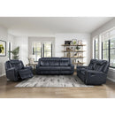  Manufacturer Color_Blue -- Homelegance Littleton Reclining Leather Look Loveseat with Console IMAGE 7
