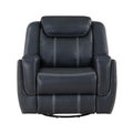  Manufacturer Color_Blue -- Homelegance Littleton Swivel Glider Leather Look Recliner IMAGE 1