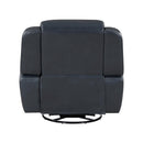  Manufacturer Color_Blue -- Homelegance Littleton Swivel Glider Leather Look Recliner IMAGE 4