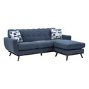  Manufacturer Color_Blue -- Everton 8341BL-3SCRV Reversible Sofa Chaise IMAGE 3