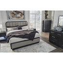  Size_King -- Rowanbeck B821B4 King Upholstered Panel Bed IMAGE 8