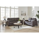  Manufacturer Color_Umber -- Benchcraft Barlin Mills Stationary Leather Look Loveseat IMAGE 11