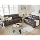  Manufacturer Color_Umber -- Benchcraft Barlin Mills Stationary Leather Look Loveseat IMAGE 8