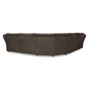  Manufacturer Color_Chocolate -- Signature Design by Ashley Top Tier Reclining Fabric 6 pc Sectional IMAGE 3