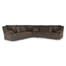  Manufacturer Color_Chocolate -- Signature Design by Ashley Top Tier Reclining Fabric 5 pc Sectional IMAGE 1