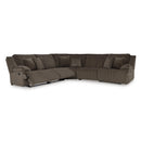  Manufacturer Color_Chocolate -- Signature Design by Ashley Top Tier Reclining Fabric 5 pc Sectional IMAGE 3