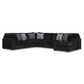  Manufacturer Color_Onyx -- Signature Design by Ashley Midnight Madness Fabric 4 pc Sectional IMAGE 1