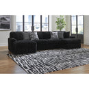  Manufacturer Color_Onyx -- Signature Design by Ashley Midnight Madness Fabric 3 pc Sectional IMAGE 3