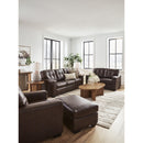  Manufacturer Color_Dark Brown -- Signature Design by Ashley Santorine Leather Match Ottoman IMAGE 7