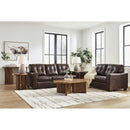  Manufacturer Color_Dark Brown -- Signature Design by Ashley Santorine Stationary Leather Match Loveseat IMAGE 13