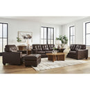  Manufacturer Color_Dark Brown -- Signature Design by Ashley Santorine Stationary Leather Match Loveseat IMAGE 15