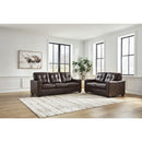  Manufacturer Color_Dark Brown -- Signature Design by Ashley Santorine Stationary Leather Match Loveseat IMAGE 7