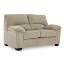  Manufacturer Color_Sand -- Signature Design by Ashley SimpleJoy Stationary Fabric Loveseat IMAGE 1
