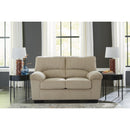  Manufacturer Color_Sand -- Signature Design by Ashley SimpleJoy Stationary Fabric Loveseat IMAGE 5
