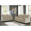  Manufacturer Color_Sand -- Signature Design by Ashley SimpleJoy Stationary Fabric Loveseat IMAGE 6