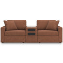  Manufacturer Color_Spice -- Signature Design by Ashley Modmax Stationary Fabric Loveseat with Console IMAGE 2