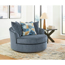  Manufacturer Color_Navy -- Benchcraft Maxon Place Stationary Fabric Chair with Ottoman IMAGE 2