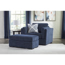  Manufacturer Color_Navy -- Benchcraft Evansley Stationary Fabric Chair with Ottoman IMAGE 2
