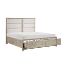  Size_Queen -- McKewen 1820N-1* Queen Platform Bed with Footboard Storage IMAGE 3