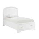  Homelegance Hudson 1520WHT-1* Twin Platform Bed with Footboard Storage IMAGE 2