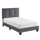  Color_Dark Grey Size_Twin -- Homelegance Newberry Upholstered Platform Bed IMAGE 2