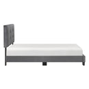  Color_Dark Grey Size_Twin -- Homelegance Newberry Upholstered Platform Bed IMAGE 3