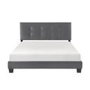  Color_Dark Grey Size_Queen -- Newberry 1350DG-1 Queen Platform Bed IMAGE 1