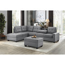  Homelegance Maston 9507DGY*3OT 3 pc Reversible Sectional with Drop-Down Cup Holders and Storage Ottoman IMAGE 10