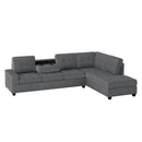  Homelegance Maston 9507DGY*3OT 3 pc Reversible Sectional with Drop-Down Cup Holders and Storage Ottoman IMAGE 6