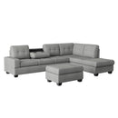  Homelegance Maston 9507GRY*3OT 3 pc Reversible Sectional with Drop-Down Cup Holders and Storage Ottoman IMAGE 1