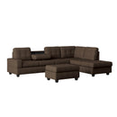  Homelegance Maston 9507CHC*3OT 3 pc Reversible Sectional with Drop-Down Cup Holders and Storage Ottoman IMAGE 1