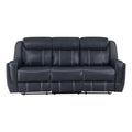  Manufacturer Color_Blue Motion Type_Reclining -- Homelegance Littleton Leather Look Sofa IMAGE 1