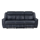  Manufacturer Color_Blue Motion Type_Reclining -- Homelegance Littleton Leather Look Sofa IMAGE 1