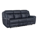  Manufacturer Color_Blue Motion Type_Reclining -- Homelegance Littleton Leather Look Sofa IMAGE 2