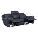  Manufacturer Color_Blue Motion Type_Reclining -- Homelegance Littleton Leather Look Sofa IMAGE 4
