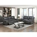  Manufacturer Color_Grey -- Newnan 8549GRY-3 Double Reclining Sofa with Center Drop-Down Cup Holders, Receptacles and USB Ports IMAGE 11