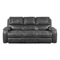  Manufacturer Color_Grey -- Newnan 8549GRY-3 Double Reclining Sofa with Center Drop-Down Cup Holders, Receptacles and USB Ports IMAGE 1