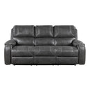  Manufacturer Color_Grey -- Newnan 8549GRY-3 Double Reclining Sofa with Center Drop-Down Cup Holders, Receptacles and USB Ports IMAGE 1