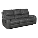  Manufacturer Color_Grey -- Newnan 8549GRY-3 Double Reclining Sofa with Center Drop-Down Cup Holders, Receptacles and USB Ports IMAGE 2