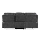  Manufacturer Color_Grey -- Newnan 8549GRY-3 Double Reclining Sofa with Center Drop-Down Cup Holders, Receptacles and USB Ports IMAGE 3