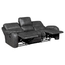  Manufacturer Color_Grey -- Newnan 8549GRY-3 Double Reclining Sofa with Center Drop-Down Cup Holders, Receptacles and USB Ports IMAGE 4